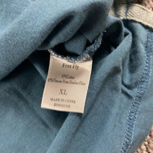 Free Fly Polo Shirt Men's XL Blue Bamboo Performance Golf - Picture 5 of 8